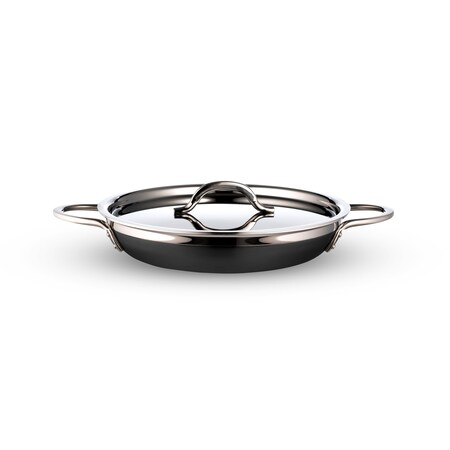 Bon Chef Country French 2 Saute Pan/Skillet W/Cover Dbl Handle  11 3/4"X2 3/8"  3 Qt 4 Oz - Black 71306-CF2-B
